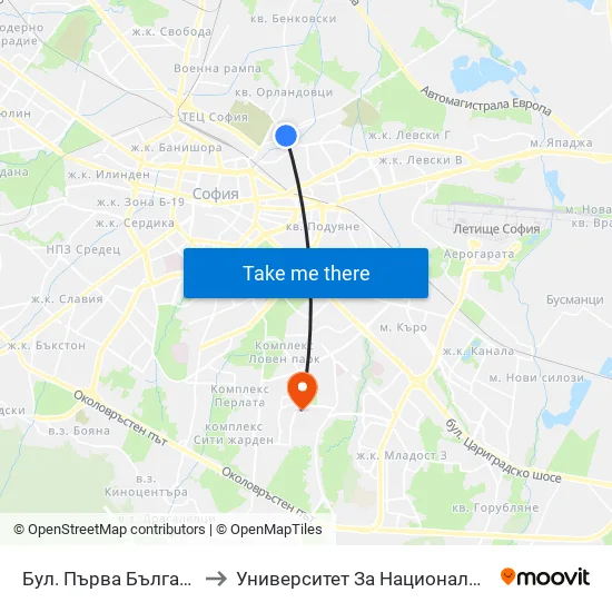 Бул. Първа Българска Армия (6382) to Университет За Национално И Световно Стопанство map