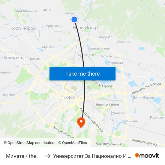 Мината / the Mine (1069) to Университет За Национално И Световно Стопанство map