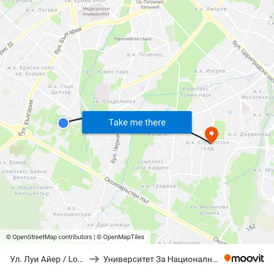 Ул. Луи Айер / Louis Eyer St. (2034) to Университет За Национално И Световно Стопанство map