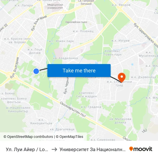 Ул. Луи Айер / Louis Eyer St. (2035) to Университет За Национално И Световно Стопанство map