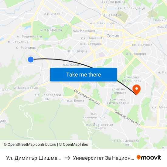 Ул. Димитър Шишманов / Dimitar Shishmanov St. to Университет За Национално И Световно Стопанство map