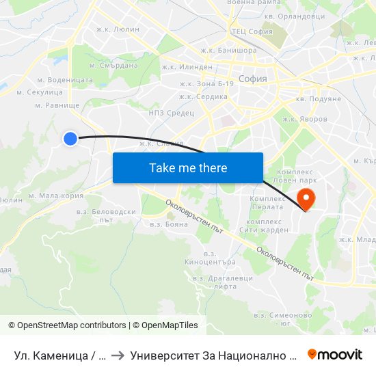 Ул. Каменица / Kamenitsa St. to Университет За Национално И Световно Стопанство map