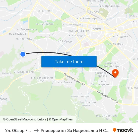 Ул. 746 / 746-Th St. to Университет За Национално И Световно Стопанство map