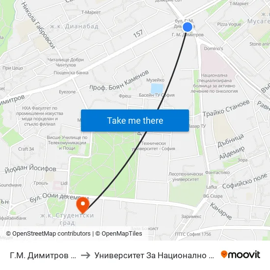 Г. М. Димитров / G. M. Dimitrov to Университет За Национално И Световно Стопанство map
