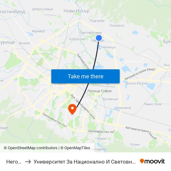 Негован to Университет За Национално И Световно Стопанство map