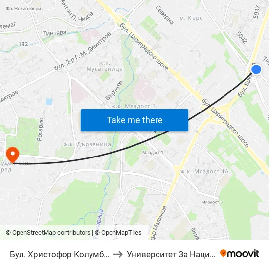 Бул. Христофор Колумб / Christopher Columbus Blvd. (0578) to Университет За Национално И Световно Стопанство map