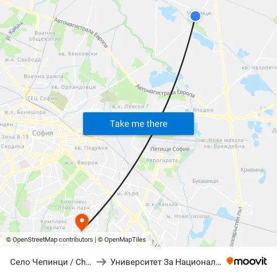 Село Чепинци / Chepintsi Village (6166) to Университет За Национално И Световно Стопанство map