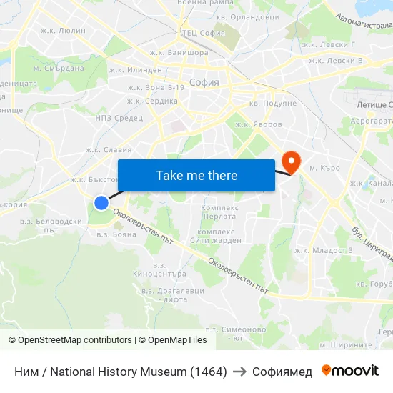 🎨 Ним / National History Museum (1464) to Софиямед map