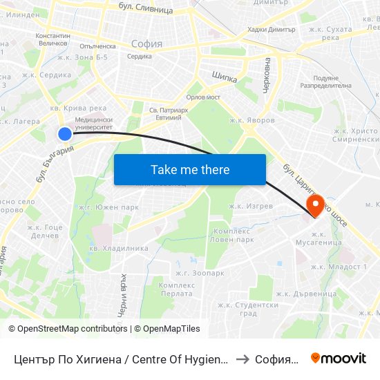 Център По Хигиена / Centre Of Hygiene (2342) to Софиямед map