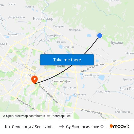 Кв. Сеславци / Seslavtsi Qr. (0898) to Су Биологически Факултет map