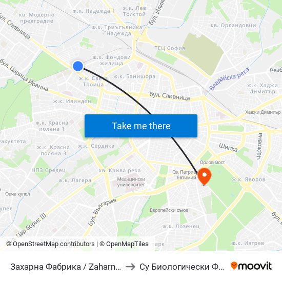 Захарна Фабрика / Zaharna Fabrika to Су Биологически Факултет map