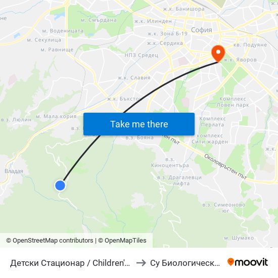 Детски Стационар / Children's Hospital (6065) to Су Биологически Факултет map