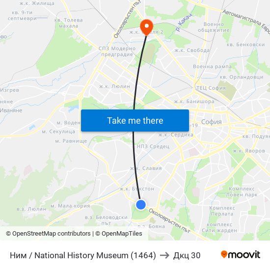 Ним / National History Museum (1464) to Дкц 30 map