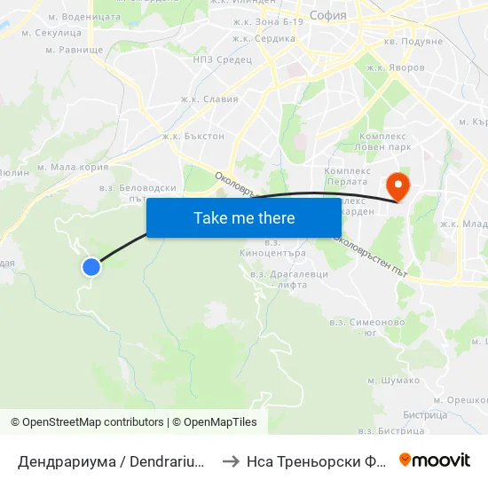 👋 Дендрариума / Dendrariuma (6568) to Нса Треньорски Факултет map