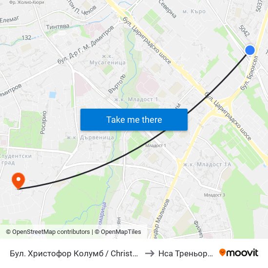 Бул. Христофор Колумб / Christopher Columbus Blvd. (0577) to Нса Треньорски Факултет map