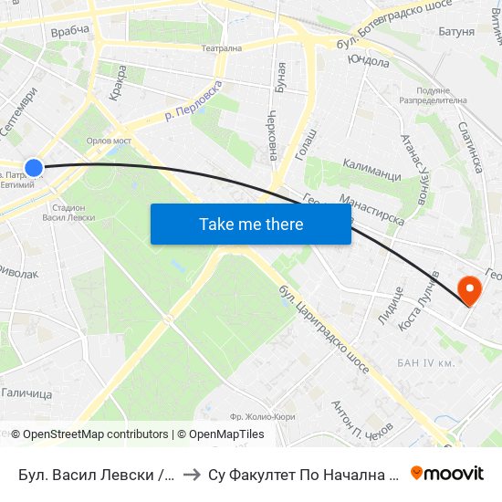 Бул. Васил Левски / Vasil Levski Blvd. (0300) to Су Факултет По Начална И Предучилищна Педагогика map