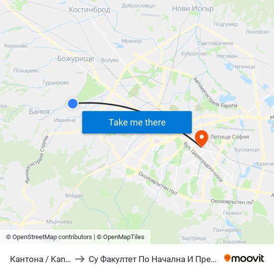 Кантона / Kantona (0790) to Су Факултет По Начална И Предучилищна Педагогика map