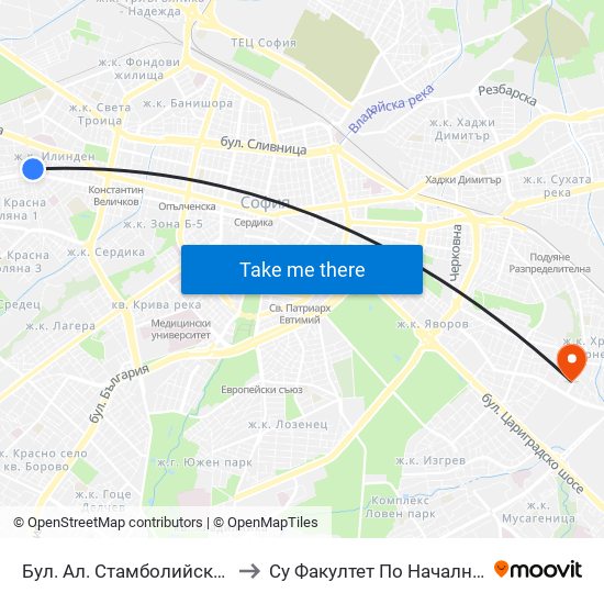 Бул. Ал. Стамболийски / Al. Stamboliyski Blvd. (0281) to Су Факултет По Начална И Предучилищна Педагогика map
