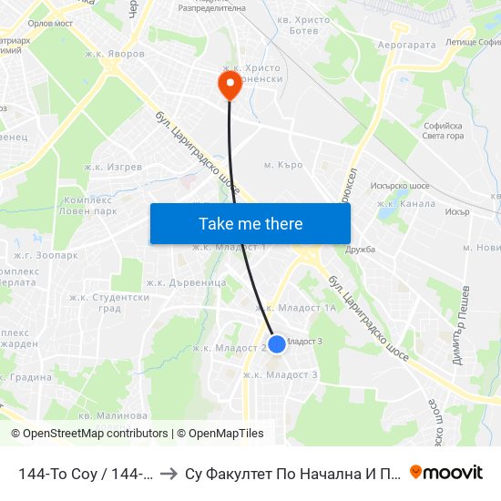 144-То Соу / 144-Th School (2276) to Су Факултет По Начална И Предучилищна Педагогика map