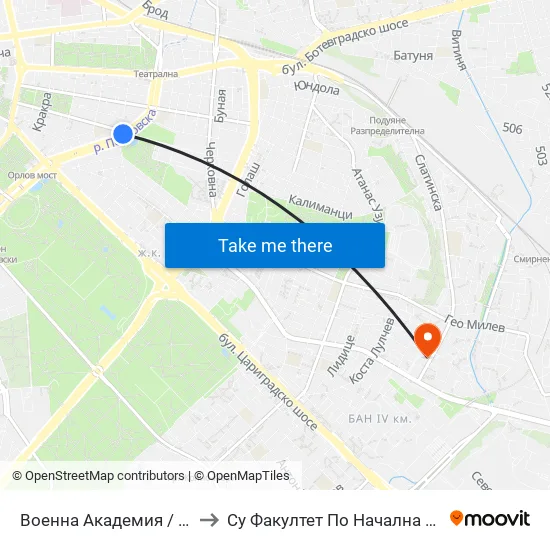 Военна Академия / Military Academy (0442) to Су Факултет По Начална И Предучилищна Педагогика map