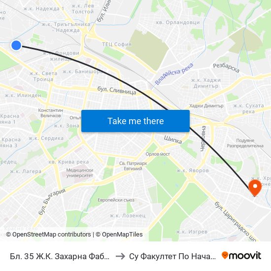 Бл. 35 Ж.К. Захарна Фабрика / Bl. 35, Zaharna Fabrika Qr. (0195) to Су Факултет По Начална И Предучилищна Педагогика map