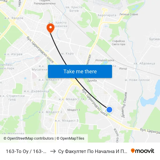163-То Оу / 163-Th School (0015) to Су Факултет По Начална И Предучилищна Педагогика map