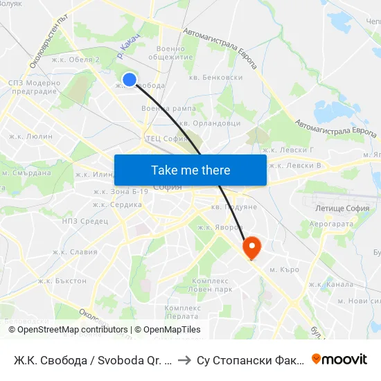 Ж.К. Свобода / Svoboda Qr. (0686) to Су Стопански Факултет map