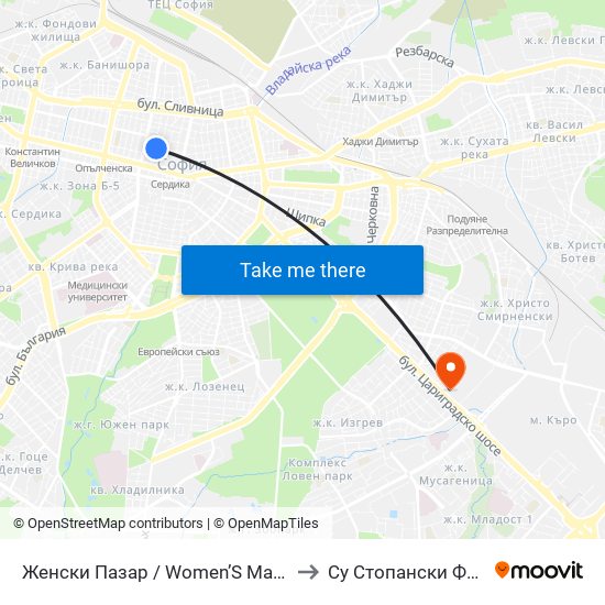 Женски Пазар / Women’S Market (0378) to Су Стопански Факултет map