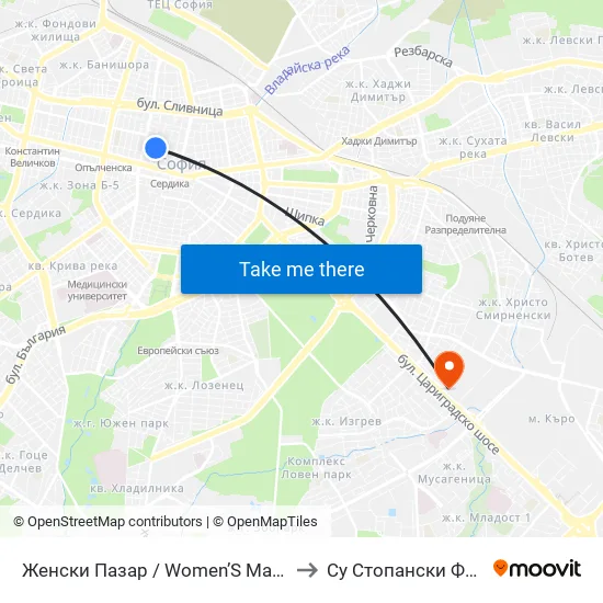 Женски Пазар / Women’S Market (0378) to Су Стопански Факултет map