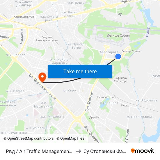 Рвд / Air Traffic Management (2453) to Су Стопански Факултет map