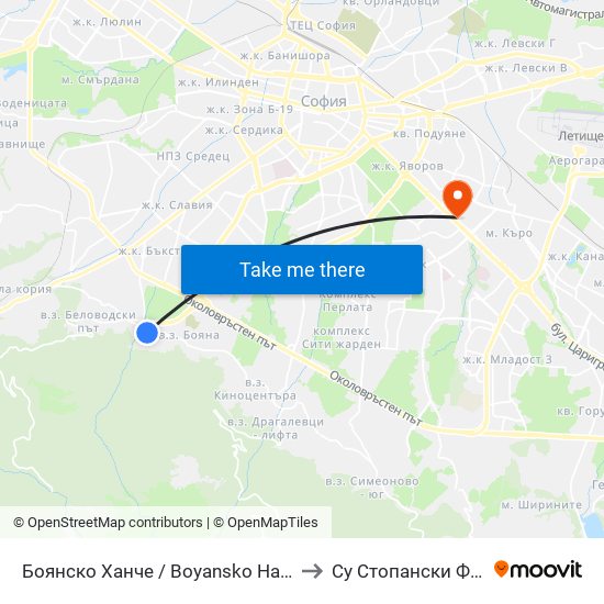 Боянско Ханче / Boyansko Hanche (0264) to Су Стопански Факултет map