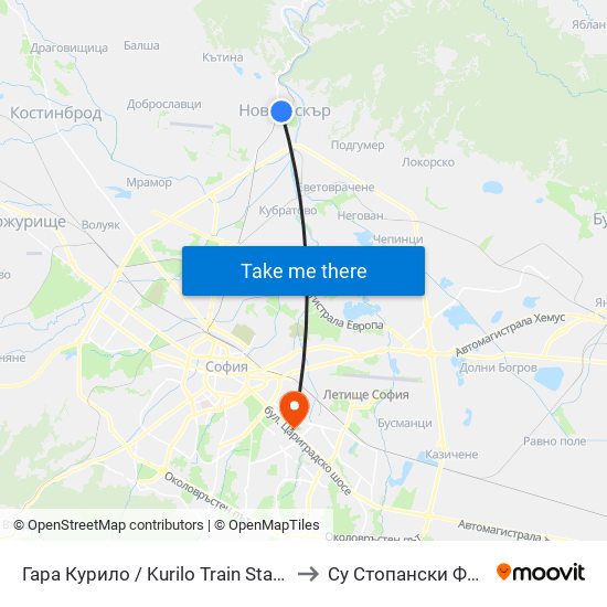 Гара Курило / Kurilo Train Station (0457) to Су Стопански Факултет map