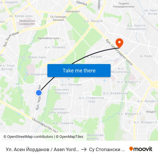 Ул. Асен Йорданов / Asen Yordanov St. (0783) to Су Стопански Факултет map