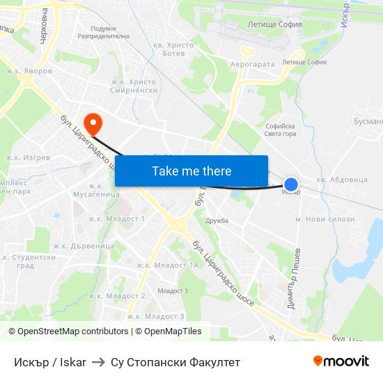 Искър / Iskar to Су Стопански Факултет map