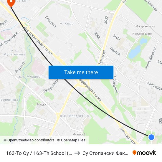 163-То Оу / 163-Th School (0015) to Су Стопански Факултет map