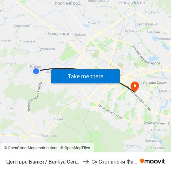 Центъра Банкя / Bankya Centre (6298) to Су Стопански Факултет map