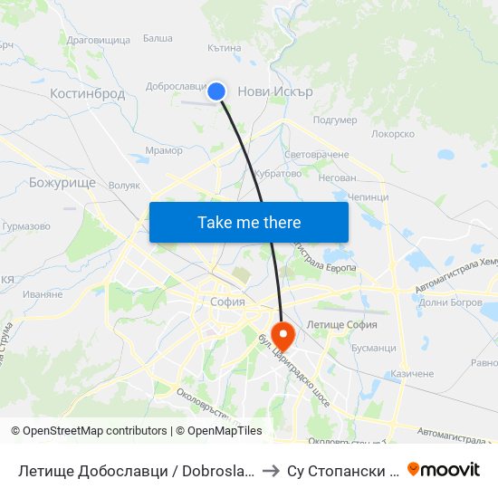 Летище Добославци / Dobroslavtsi Airport (1003) to Су Стопански Факултет map