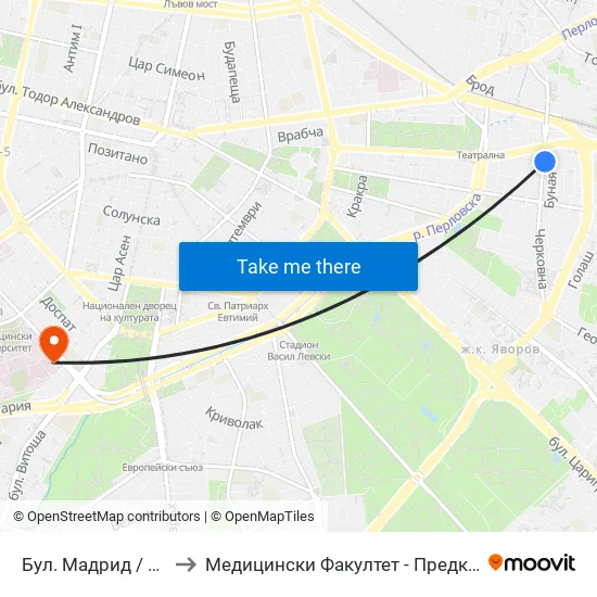 Бул. Мадрид / Madrid Blvd. (0337) to Медицински Факултет - Предклиничен Университетски Център map