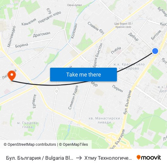 Бул. България / Bulgaria Blvd. (0290) to Хтму Технологичен Колеж map