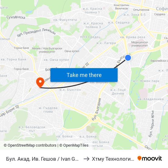 Бул. Акад. Ив. Гешов / Ivan Geshov Blvd. (0270) to Хтму Технологичен Колеж map