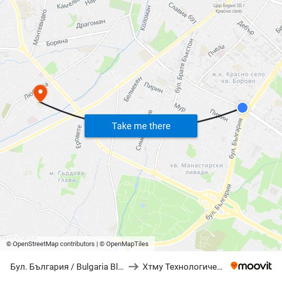 Бул. България / Bulgaria Blvd. (6564) to Хтму Технологичен Колеж map