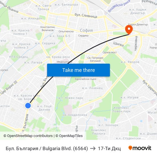 Бул. България / Bulgaria Blvd. (6564) to 17-Ти Дкц map