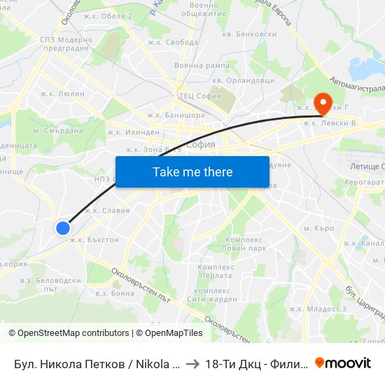 Бул. Никола Петков / Nikola Petkov Blvd. (0347) to 18-Ти Дкц - Филиал Металург map