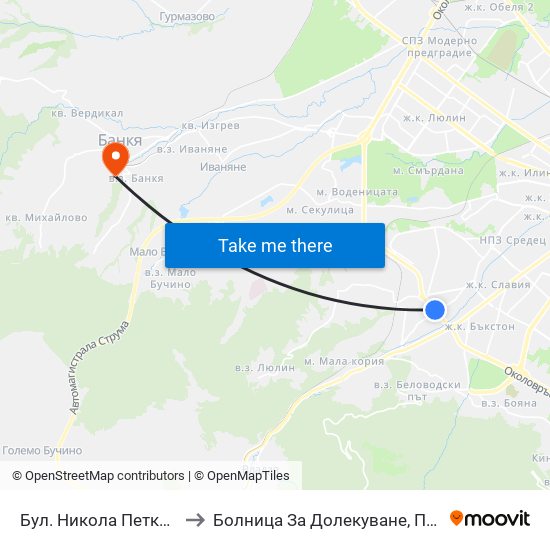 Бул. Никола Петков / Nikola Petkov Blvd. (0347) to Болница За Долекуване, Продължително Лечение И Рехабилитация map