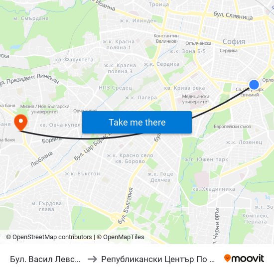 Бул. Васил Левски / Vasil Levski Blvd. (0300) to Републикански Център По Протезиране И Възстановителна Хирургия map