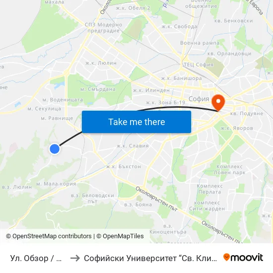 Ул. 746 / 746-Th St. to Софийски Университет “Св. Климент Охридски"" map