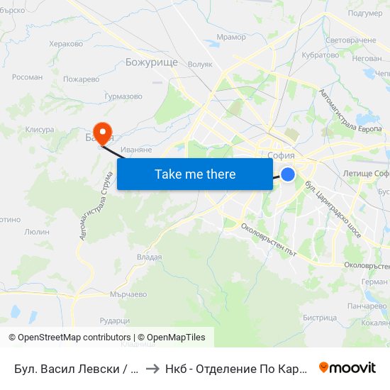 Бул. Васил Левски / Vasil Levski Blvd. (0300) to Нкб - Отделение По Кардиологична Рехабилитация map