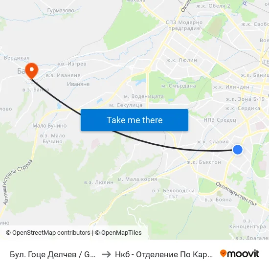 Бул. Гоце Делчев / Gotse Delchev Blvd. (0308) to Нкб - Отделение По Кардиологична Рехабилитация map