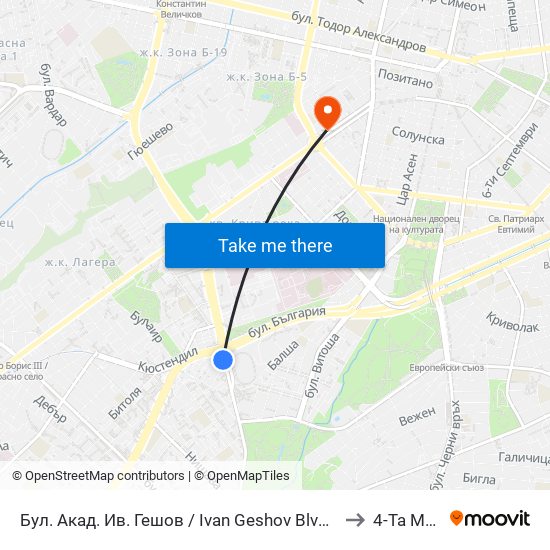 Бул. Акад. Ив. Гешов / Ivan Geshov Blvd. (0270) to 4-Та Мбал map