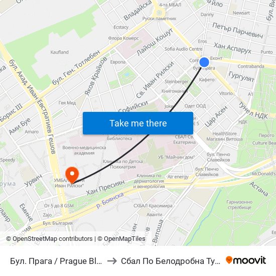 Бул. Прага / Prague Blvd. (0365) to Сбал По Белодробна Туберкулоза map